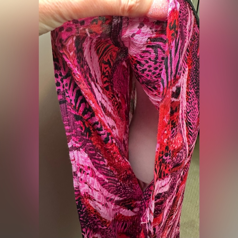 Swimsuits For All Beaded Caftan MuMu Cover Up Pink Red Purple Print 18/20 2XL - Picture 7 of 13